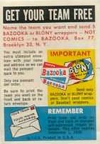1959 Topps Bazooka Pennants Insert